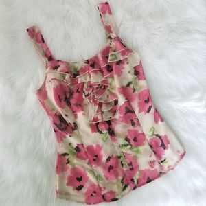 ADORABLE MAURICES RUFFLE FLORAL TOP SMALL